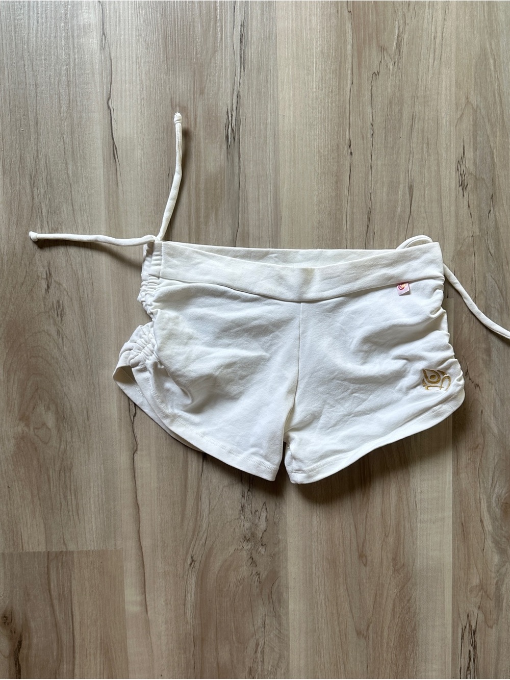 White Ruched Yoga Lounge Shorts Size Small